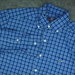 Vineyard Vines Tucker Shirt Mens Small Classic Fit Blue Plaid Long Sleeve Preppy